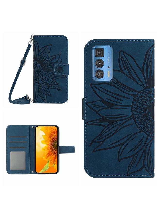 S-TOP Case For Motorola Moto Edge 20 Pro Skin Feel Sun Flower Pattern Flip Leather Phone Case with Lanyard - Image 1