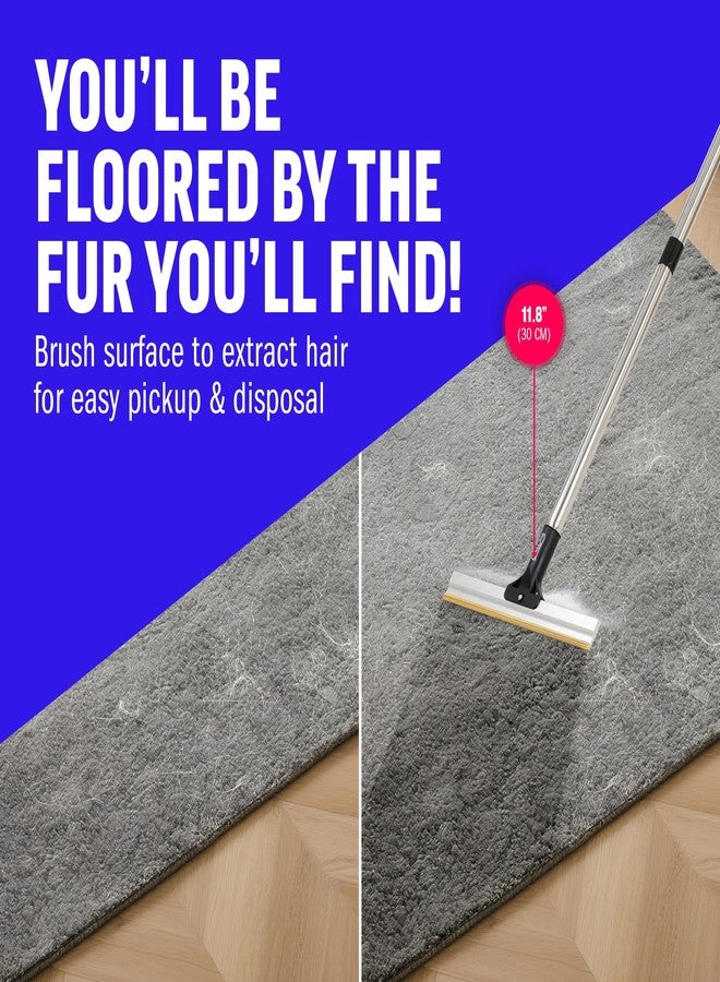 ChomChom Roller ChomChom Carpet Rake - Adjustable Pet Hair Remover Tool Up to 64 in Long - Deep Clean Embedded Pet Hair with Teeth Technology - Reusable, Quiet - for Carpets, Stairs, Rugs, Pet Beds, Cars & More - Image 2