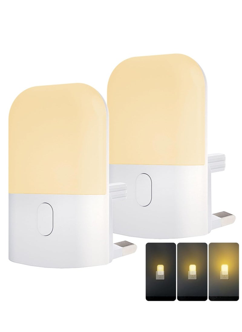 LED Night Light,2Pack LED Night Light Plug in Wall with Dusk to Dawn Photocell Sensor, 2700K Warm White Sleep Light Brightness Adjustable for Children's Room, Stairway, Bedroom, Kitchen - pzsku/Z18DB9C878FD662C878CEZ/45/_/1736312959/02748a3f-0205-490a-8af3-fc1f1268b545