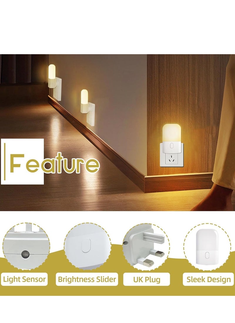 LED Night Light,2Pack LED Night Light Plug in Wall with Dusk to Dawn Photocell Sensor, 2700K Warm White Sleep Light Brightness Adjustable for Children's Room, Stairway, Bedroom, Kitchen - pzsku/Z18DB9C878FD662C878CEZ/45/_/1736313030/842fb418-2abb-4cba-b60f-14fc81d8bd36