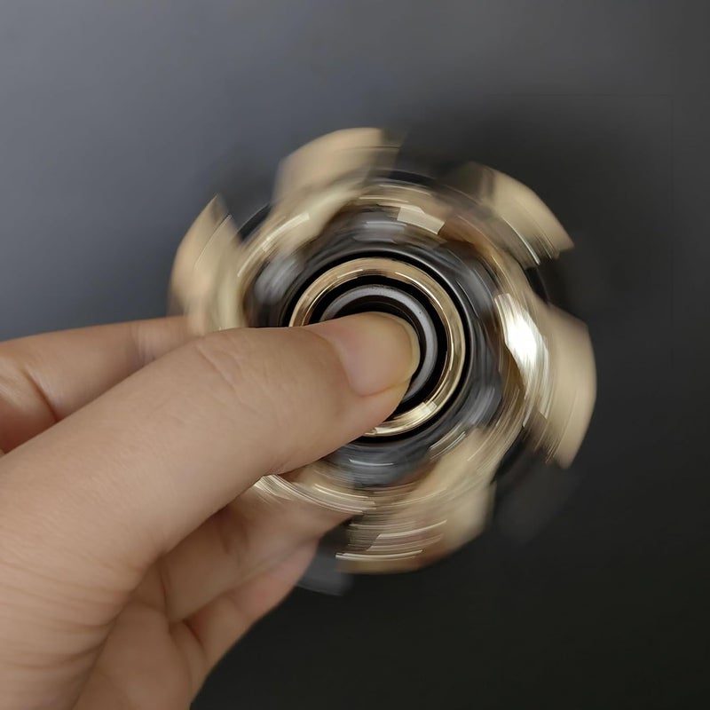 T-Conceal EDC Fidget Sliders Open Armor Spinning Top ألعاب تحريك للبالغين لتخفيف التوتر من المعدن الم��ناطيسي (ذهبي رمادي) - Image 5
