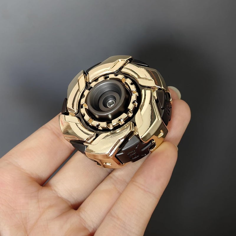 T-Conceal EDC Fidget Sliders Open Armor Spinning Top ألعاب تحريك للبالغين لتخفيف التوتر من المعدن الم��ناطيسي (ذهبي رمادي) - Image 1
