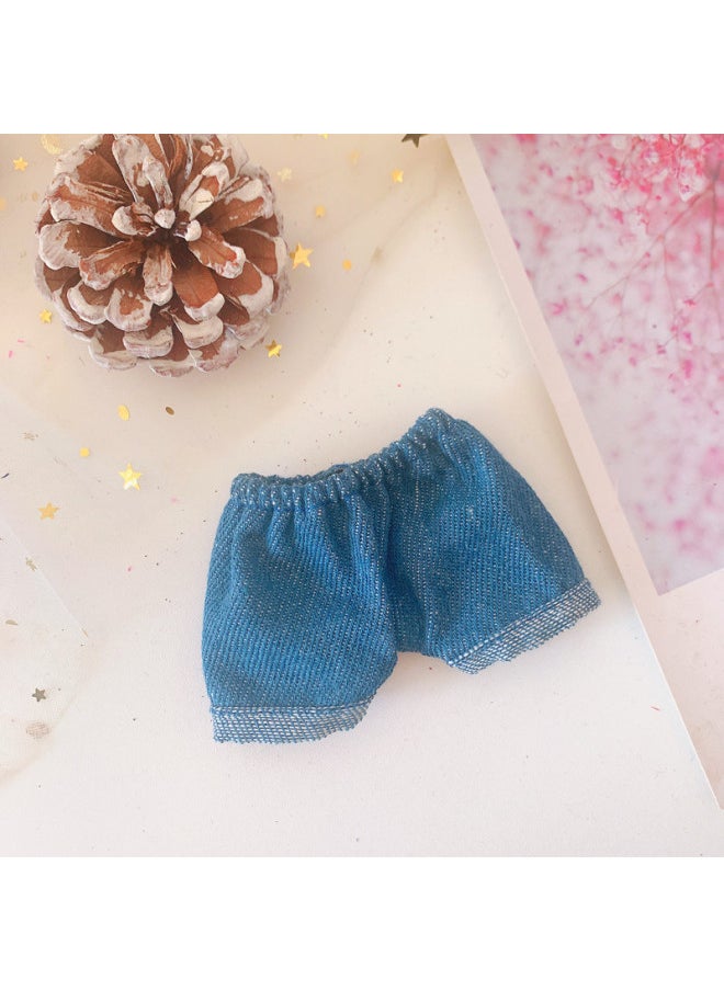 null - Brown Leopard Print Horn Button Coat Cotton Coat Bear Rabbit Clothes 20cm Set 20cm Doll Clothes Star Style-Specifications:20cm-Color:Knock Pants Blue - Image 1