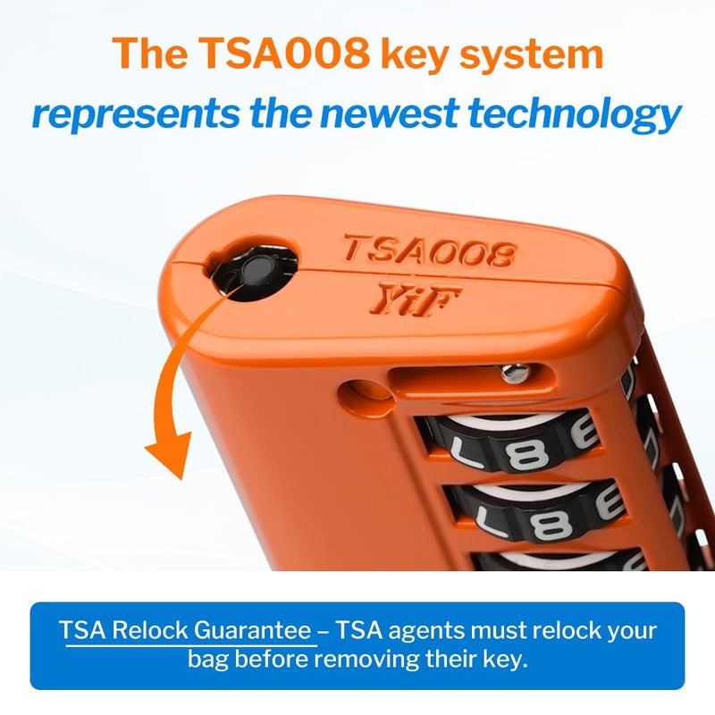 أقفال أمتعة Forge معتمدة من TSA – أقفال سفر TSA برمز مكوّن من 4 أرقام مع TSA008، ومؤشر تنبيه عند الفتح، وهيكل من سبيكة الزنك للأمتعة وحقيبة السفر وحقيبة الظهر وغير ذلك، أسود 2 PK، أقفال كابل - Image 4