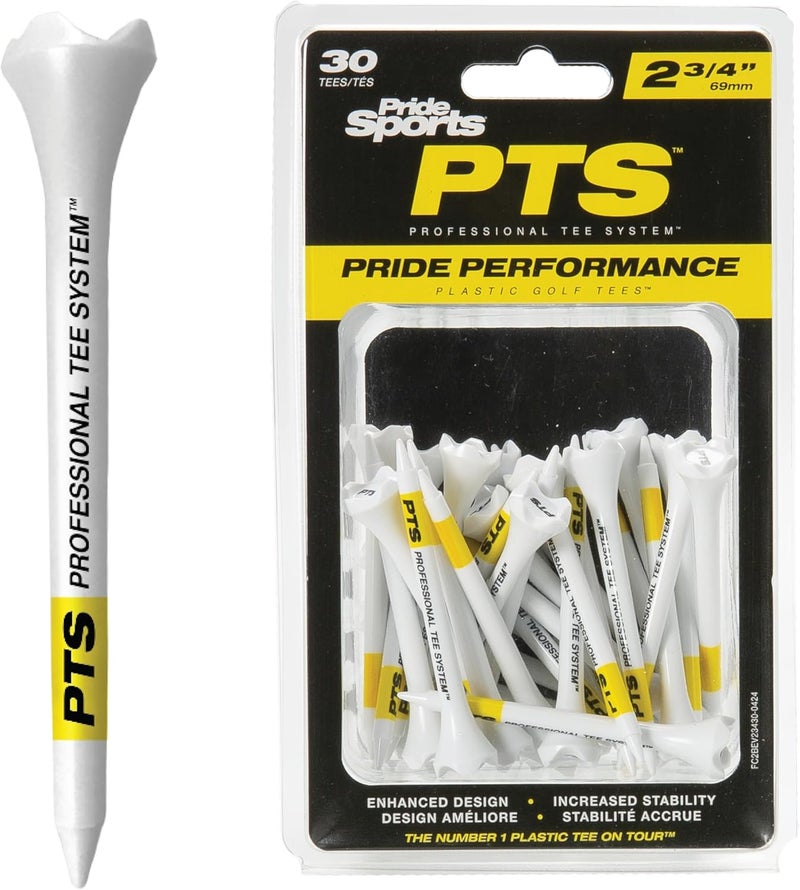 PrideSports Pride Sports Professional Tee System Evolution Golf Tees - 30 Count, 2-3/4 Inch, Yellow - Image 1