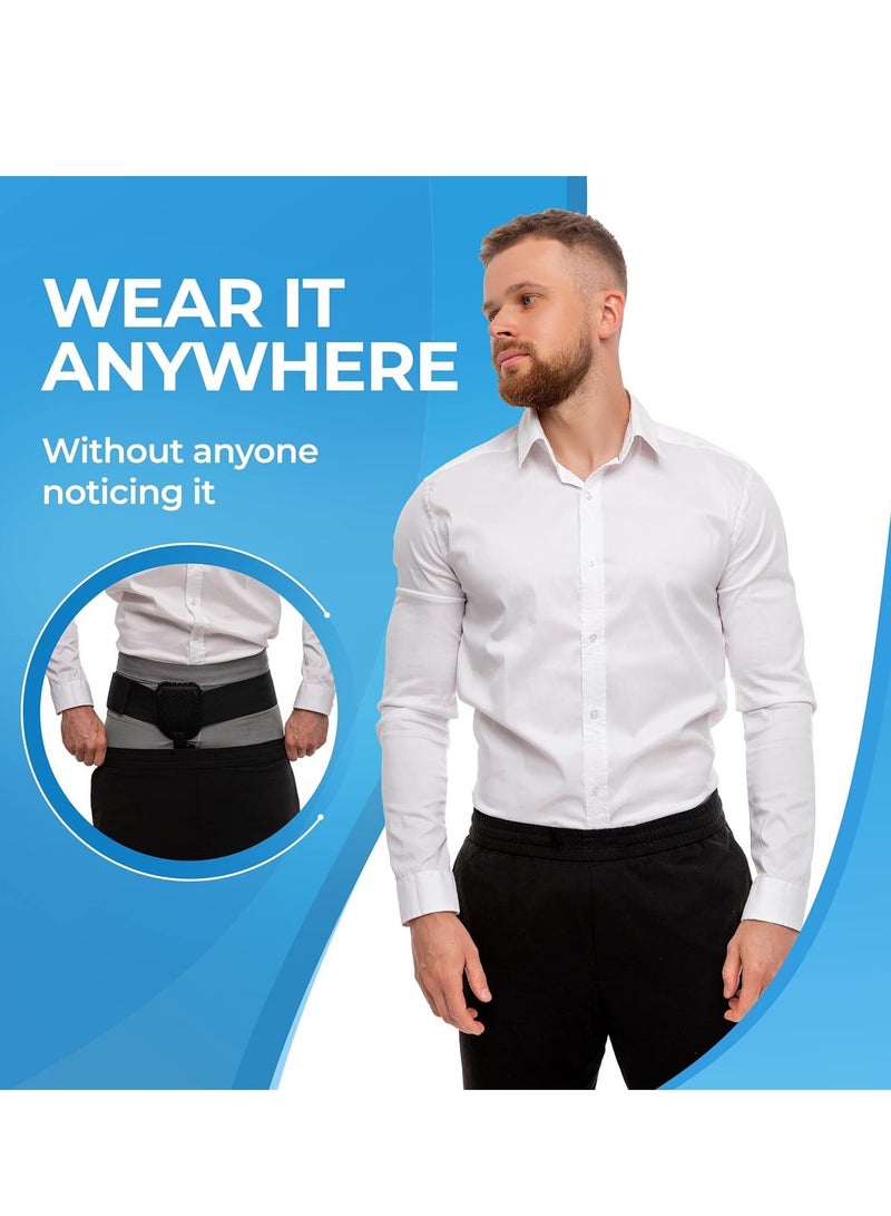 Hernia Belts for Men - Adjustable Inguinal Hernia Belt Left or Right Side - Groin Compression Wrap with Adjustable Waist Strap - Univeral Fit Discreet Under Clothing  Comfortable Support - Image 2