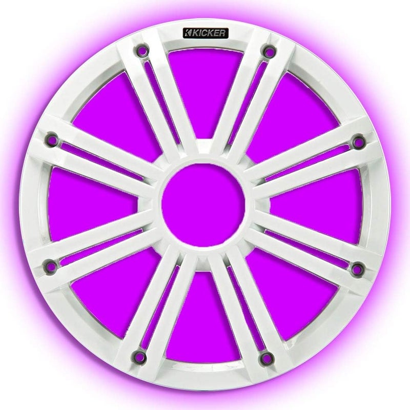 Kicker KMG10 12-Inch Grille for KM12 and KMF12 Subwoofer with LED Lights - White - Image 4