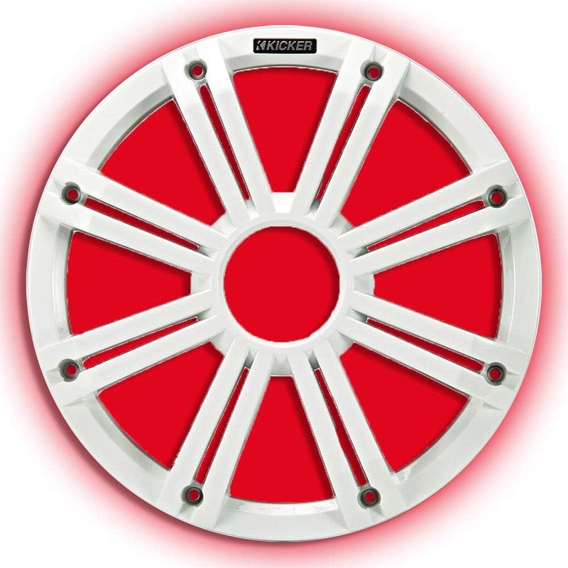 Kicker KMG10 12-Inch Grille for KM12 and KMF12 Subwoofer with LED Lights - White - Image 1