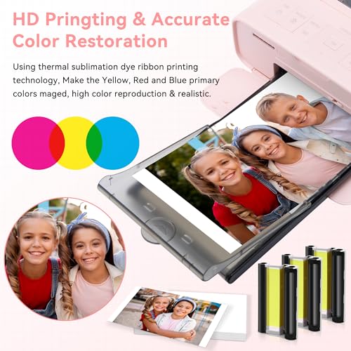 Wonfoucs Compatible with Canon Selphy CP1500 CP1300 Ink and Paper, 4x6 Inch KP-108IN KP108 for Selphy CP1500 CP1300 CP1200 CP1000 CP910 CP900 CP810, 100mm x148 mm (3 Ink +108 Sheets Photo Paper) - Image 2
