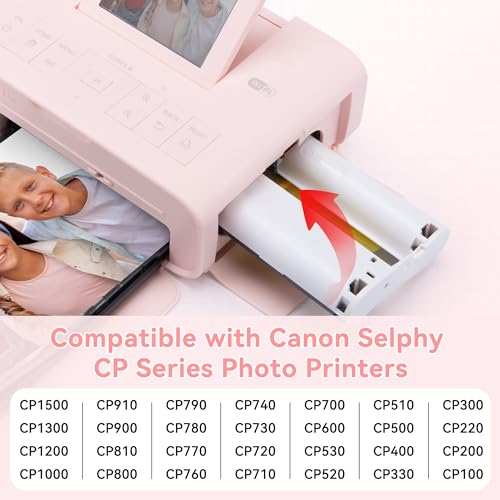 Wonfoucs Compatible with Canon Selphy CP1500 CP1300 Ink and Paper, 4x6 Inch KP-108IN KP108 for Selphy CP1500 CP1300 CP1200 CP1000 CP910 CP900 CP810, 100mm x148 mm (3 Ink +108 Sheets Photo Paper) - Image 3