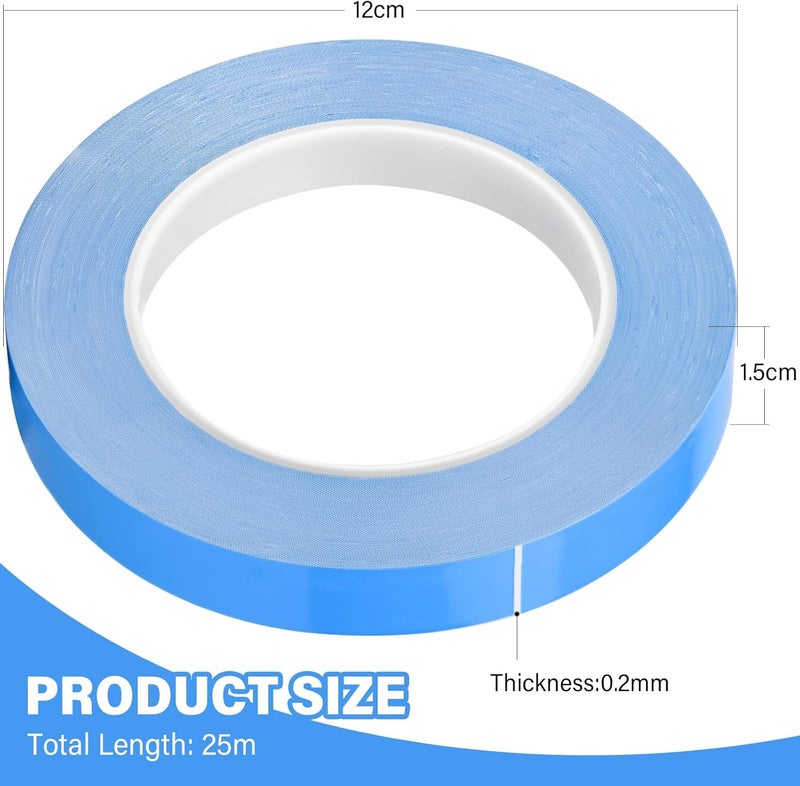 HOAOH Thermal Adhesive Tape, 25m x 15mm x 0.20mm Double Side Thermal Tapes Cooling Heatsink Pad Apply to LED, IGBT IC Chip Computer CPU GPU Modules MOS Tube SSD Drives - Image 3
