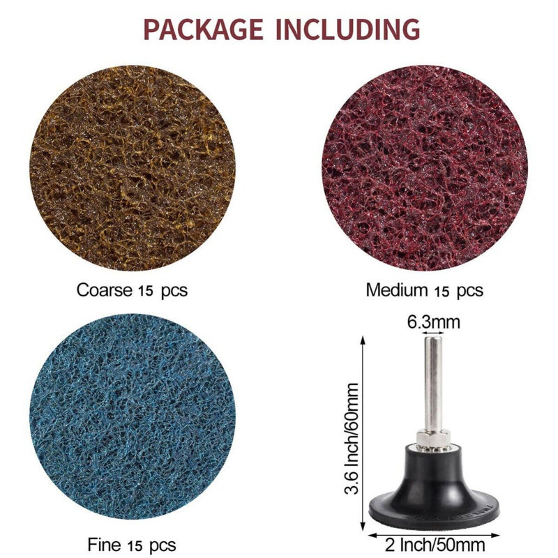 Sanding Discs: 46PCS 2 Inches Resin Bond Aluminum Oxide Grain - Color Coded 3 Grades Abrasive Tools for Detail Contour Work, Woodworking, Metal Polishing & DIY Projects - Image 4