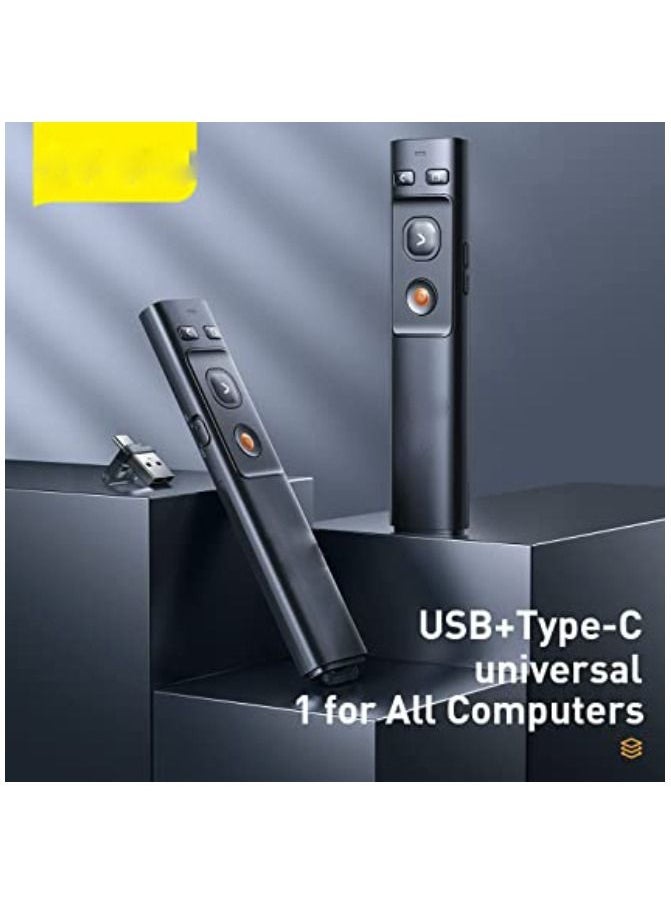 ماركة غير محددة مؤشر عرض مقدم لاسلكي مع مؤشر ليزر وجهاز استقبال بلوتوث USB / Type-C 10 × 3 × 2 سم  - Image 5