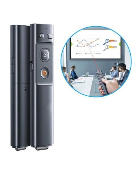 مؤشر عرض مقدم لاسلكي مع مؤشر ليزر وجهاز استقبال بلوتوث USB / Type-C 10 × 3 × 2 سم
