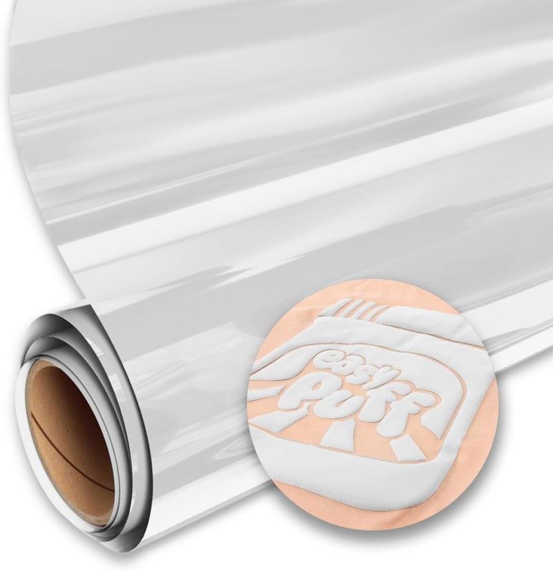 SISER سيسر إيزي باف HTV 118x1yd فينيل نقل حراري منتفخ أبيض متوافق مع قواطع سيسر وكريكت وسيلويت معتمد من CPSIA - Image 1