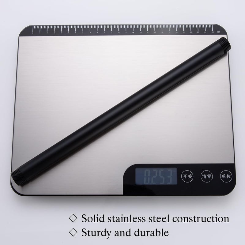 Random Shower Arm with Flange,12 Inches Ceiling Mount Shower Head Extension Arm Straight Arm Ceiling-Mounted For Fixed Shower Head,Matte Black.RD91038-12MB - Image 4