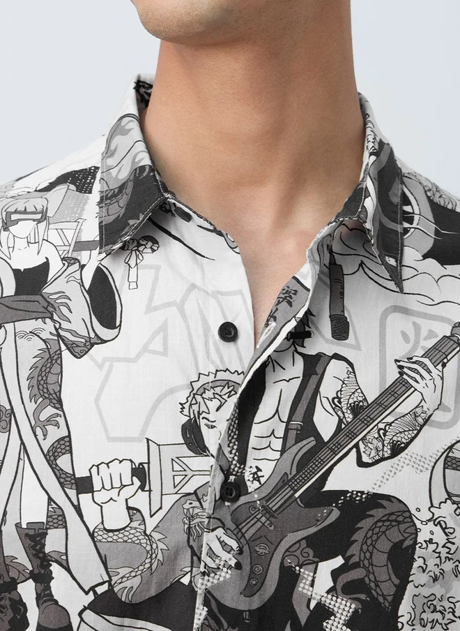 The Souled Store The Souled Store Men's Oversized Fit Ukiyo Printed Casual Shirt