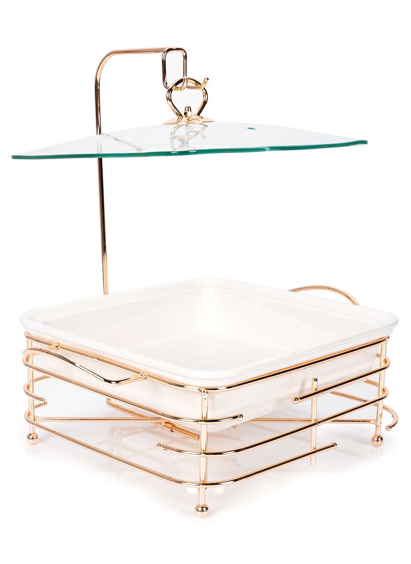 La Mesa Food Warmer Set With Candle Stand Square  - Image 1