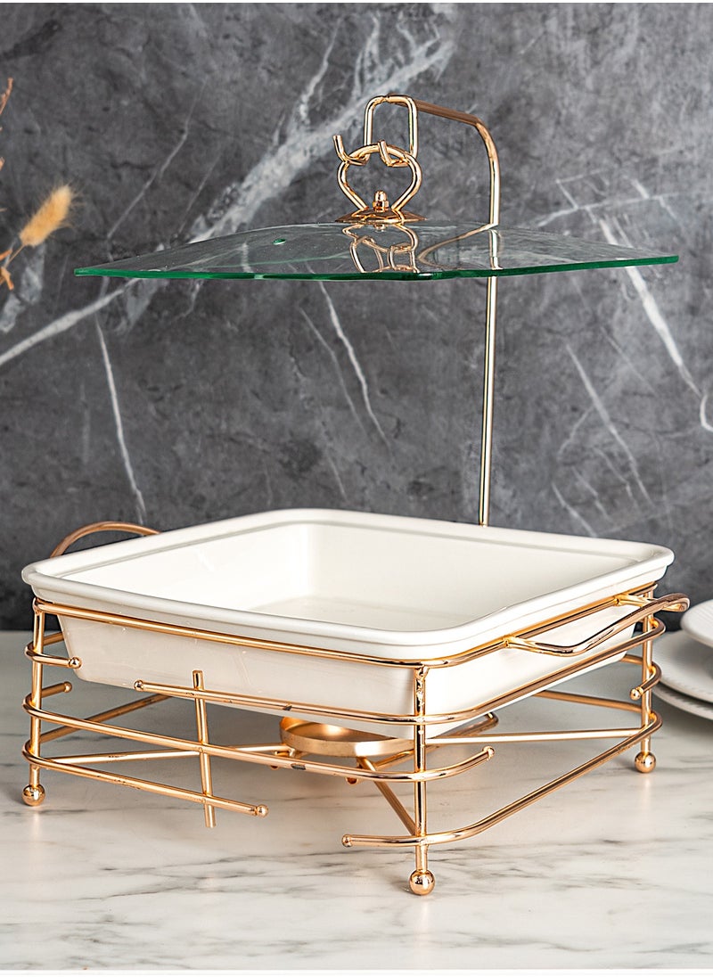 La Mesa Food Warmer Set With Candle Stand Square  - Image 2