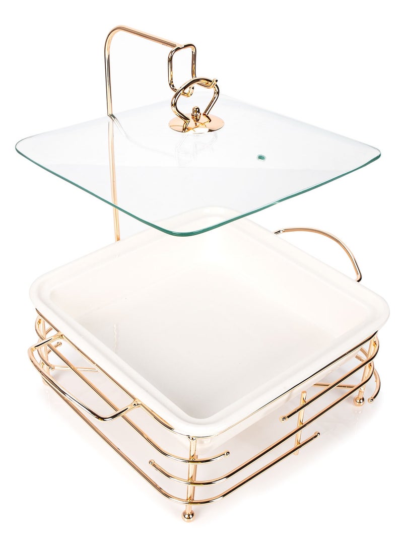 La Mesa Food Warmer Set With Candle Stand Square  - Image 4