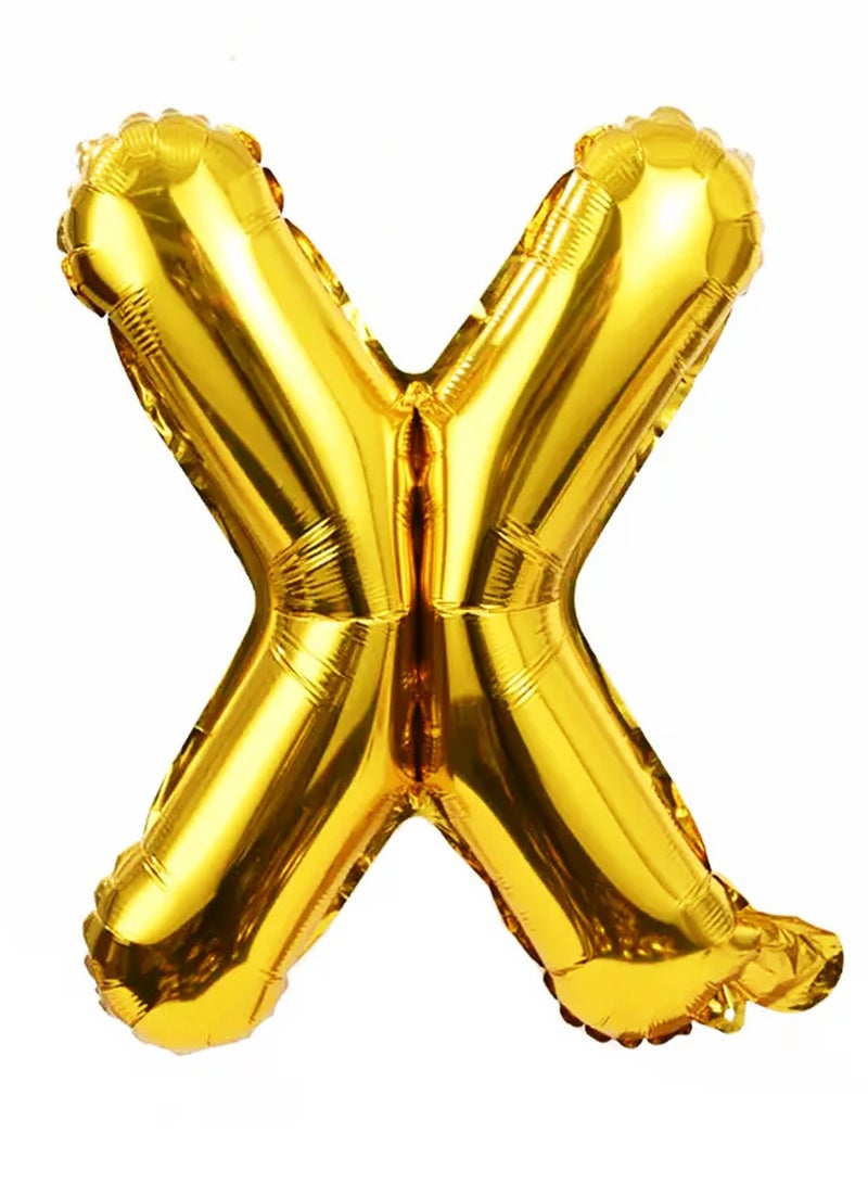 PARTY FUN Foil Balloon Letter X Golden Colour Perfect For Party And Birthday  - Image 1