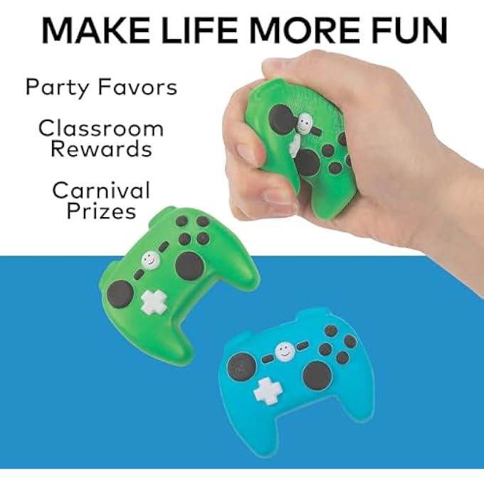 Fun Express Gamer Video Game Controller Shaped Stress Toy - Set of 12 - Game Party Favors - Image 3