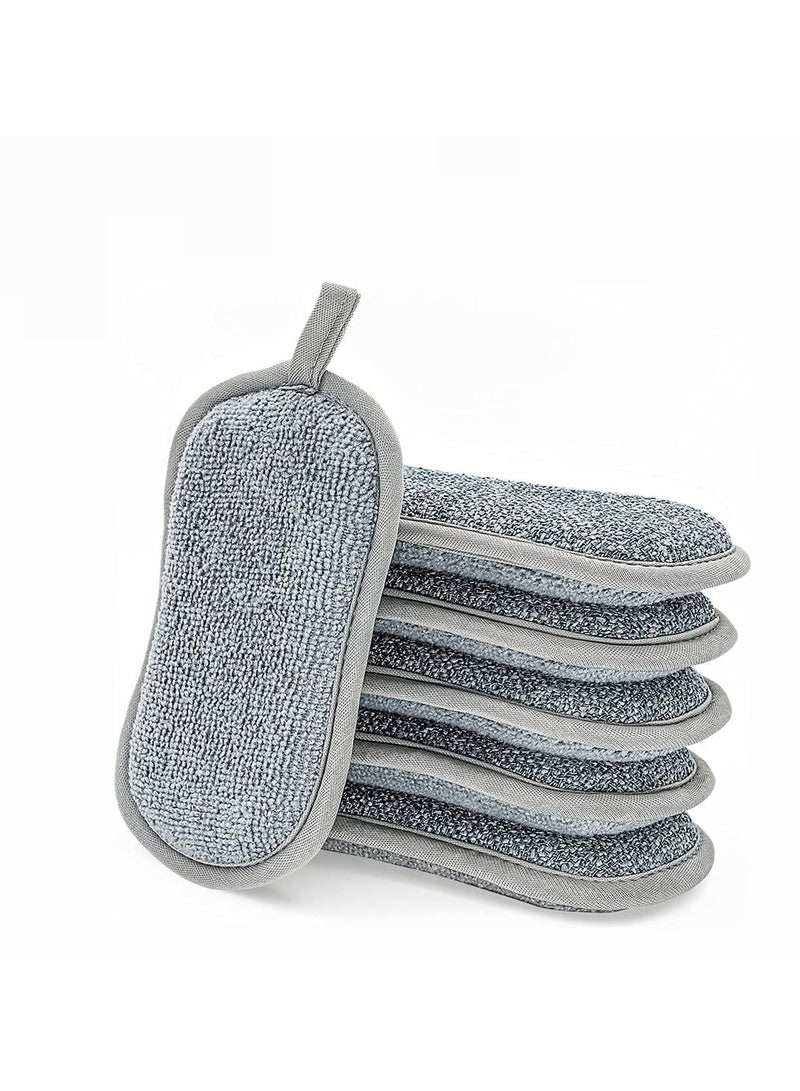 CMGTYYD 6-Piece Reusable Wash Sponge, Eco-Friendly Scratch Resistant Grease Cellulose Scrubbing Sponge Set, Long-Lasting Dish and Multi-Surface Pad Cleaner for Pans, Crockery, Kitchen, Bathroom Cleaning - Image 1