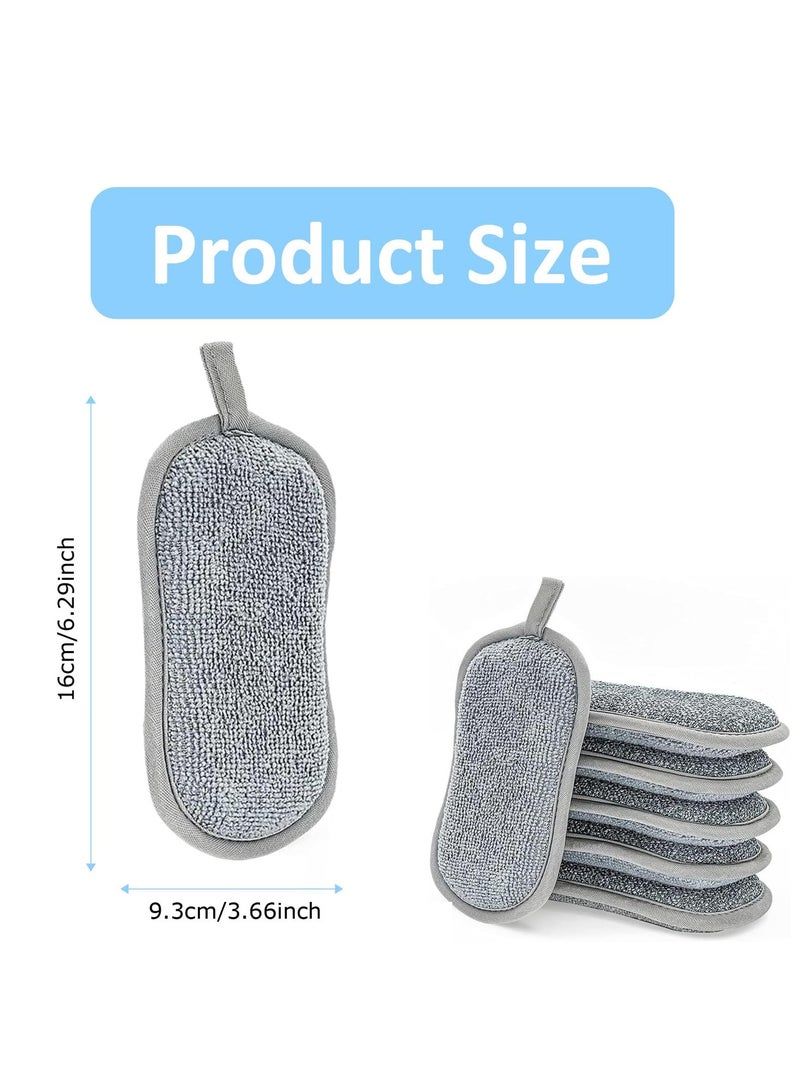 CMGTYYD 6-Piece Reusable Wash Sponge, Eco-Friendly Scratch Resistant Grease Cellulose Scrubbing Sponge Set, Long-Lasting Dish and Multi-Surface Pad Cleaner for Pans, Crockery, Kitchen, Bathroom Cleaning - Image 2