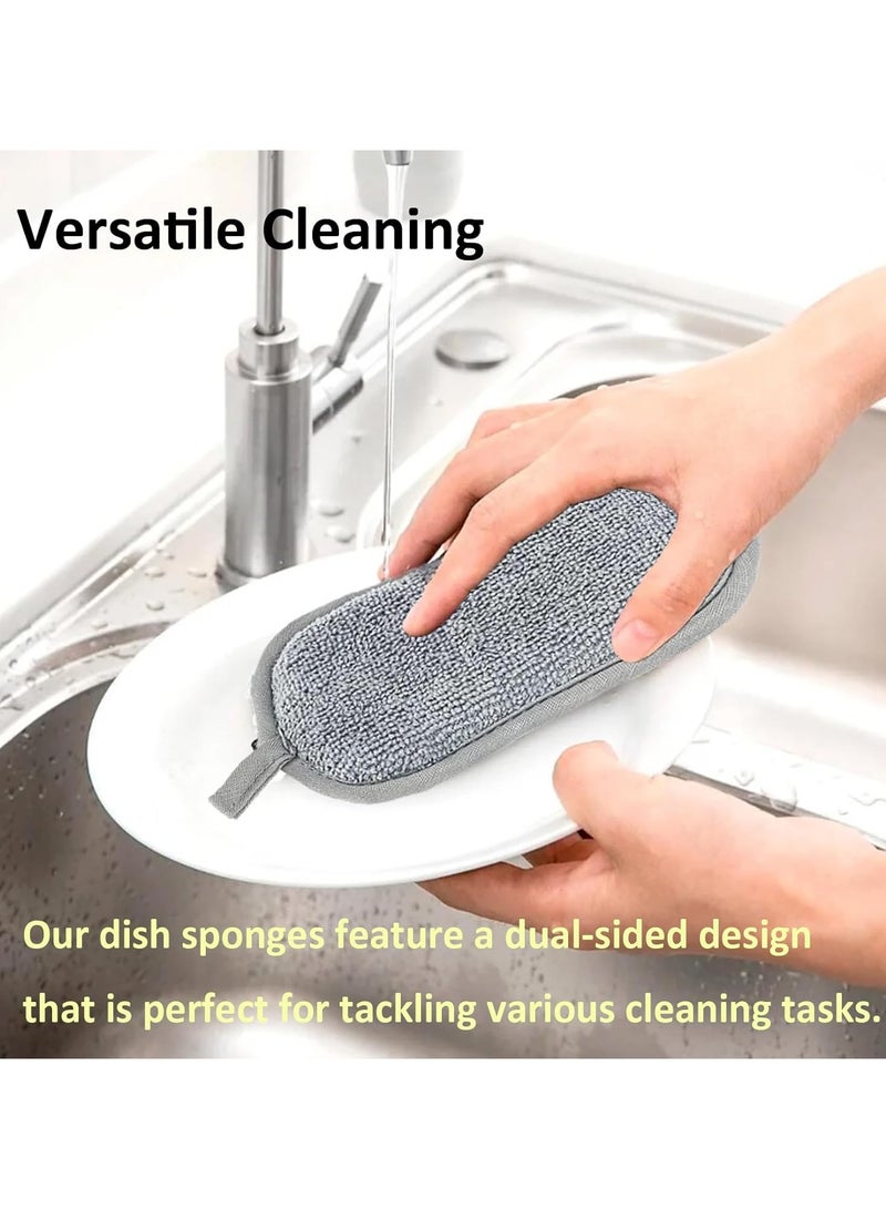 CMGTYYD 6-Piece Reusable Wash Sponge, Eco-Friendly Scratch Resistant Grease Cellulose Scrubbing Sponge Set, Long-Lasting Dish and Multi-Surface Pad Cleaner for Pans, Crockery, Kitchen, Bathroom Cleaning - Image 3