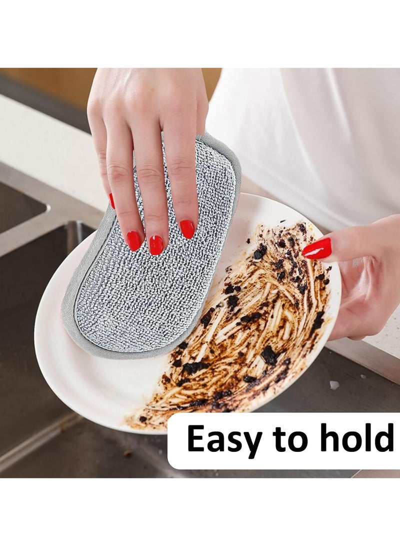 CMGTYYD 6-Piece Reusable Wash Sponge, Eco-Friendly Scratch Resistant Grease Cellulose Scrubbing Sponge Set, Long-Lasting Dish and Multi-Surface Pad Cleaner for Pans, Crockery, Kitchen, Bathroom Cleaning - Image 5