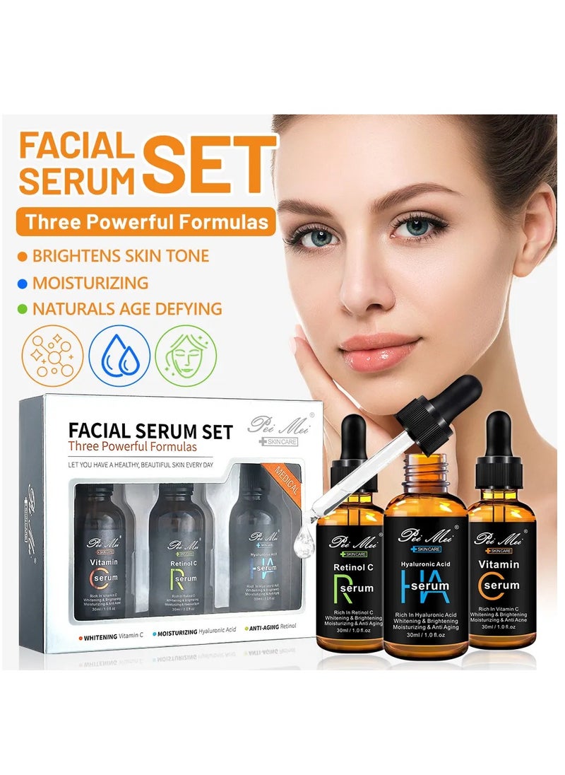 Facial Serum Set Three Powerful Formulas 3x30 ml