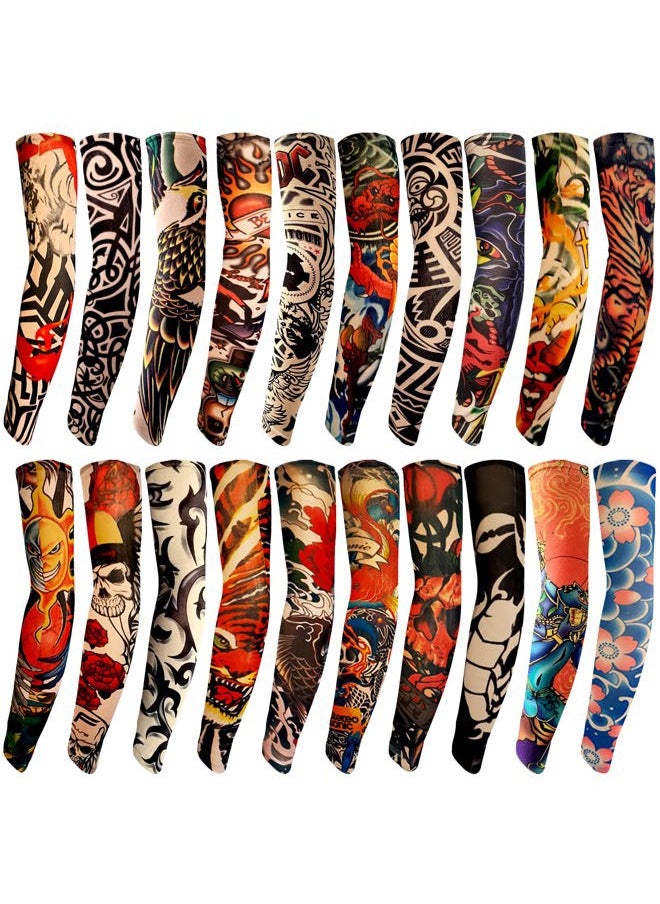 Aresvns - Extended Version Tattoo Sleeves Cover for biker 20PCS, Cycling Tattoo Sleeves Sunscreen Sleeves Unisex Stretchable Christmas Gift Cosplay Accessories Sleeves - Image 1