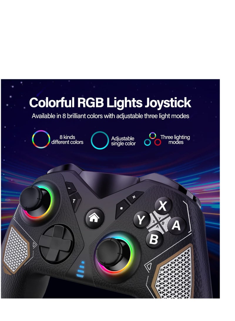 KASTWAVE Switch Controller, Switch Pro Controller for Nintendo Switch/Lite/OLED, Wireless Switch Gamepad Controllers with LED Light, Windows PC iOS Android for Multi-Platform RGB Controller - Image 3
