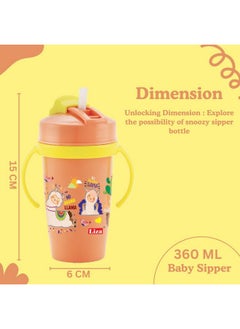 Nabhya Nabhya Snoozy Stainless Steel Sipper Water Bottle, BPA-Free Multi Cartoon Design Baby Sipper Kids Water Bottle with Straw and Both Side Handle Sipper Bottle for Kids (Orange)  - Image 5
