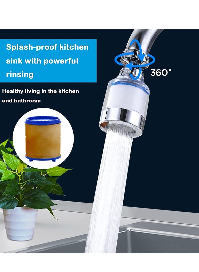 Generic Sink Filter Water Faucet,Universal 360°Rotating Bathroom Sink Filter with 5 Filter Element,Kitchen Faucet Water Filter Removes Chlorine Fluoride Heavy Metals Hard Water for Home Kitchen&Bathroom  - Image 5