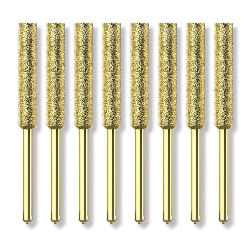 EzzDoo Bits Titanium Plated Diamond Sharpening Wheels  High Hardness 316 chainsaw files for Electric Chainsaw Sharpener 8 pcs 316 48mm