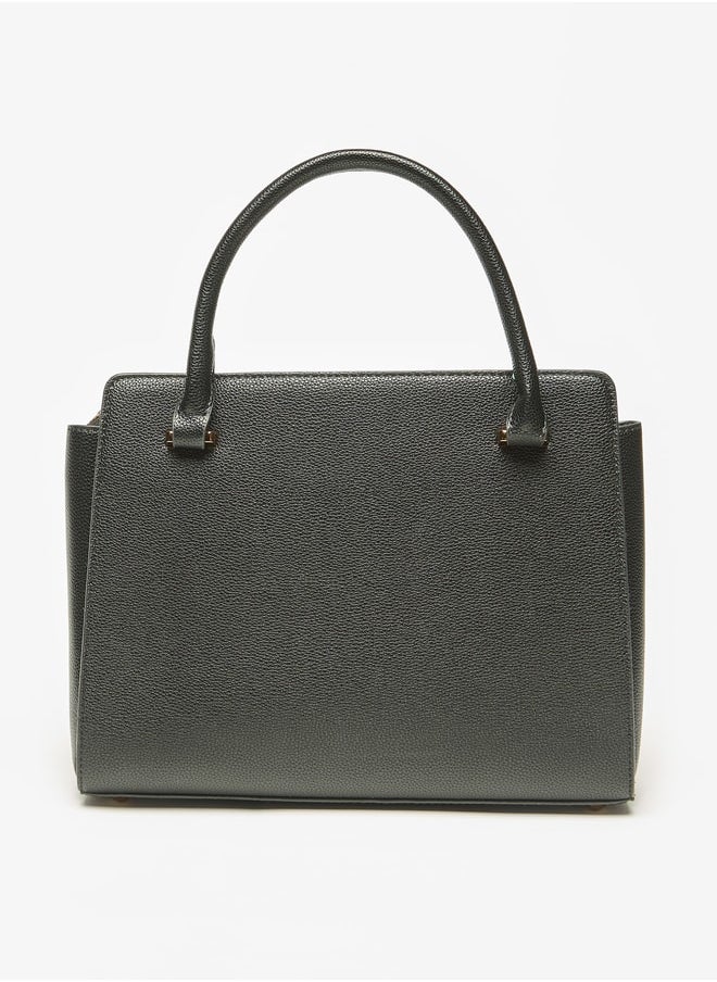 Flora Bella By Shoexpress Women Solid Tote Bag with Handles and Detachable Strap  - Image 3