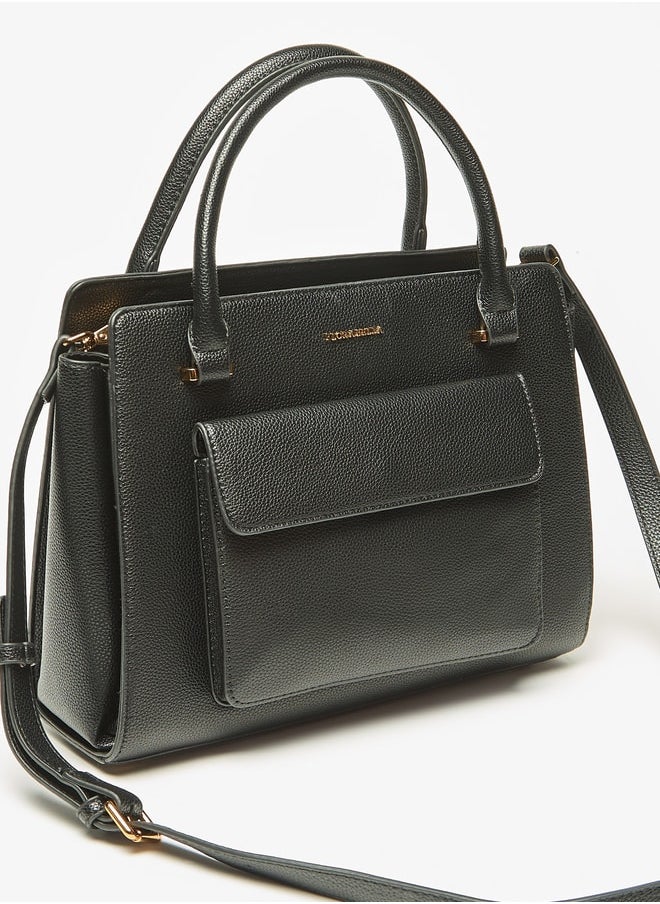 Flora Bella By Shoexpress Women Solid Tote Bag with Handles and Detachable Strap  - Image 2