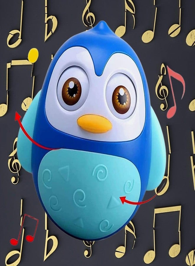 SMARTEZO@ ROLLYPOLLY Penguin Tumbler Toy for Babies – Musical, Lights & Sounds, Crawling Encouragement Toy for Toddlers 6+ Months, BPA-Free Baby Gift (Blue) - Image 2