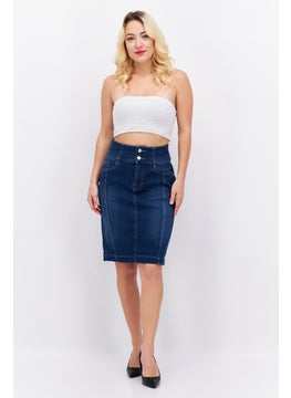ESPRIT Women Washed Denim Mini Skirt, Navy  - Image 4