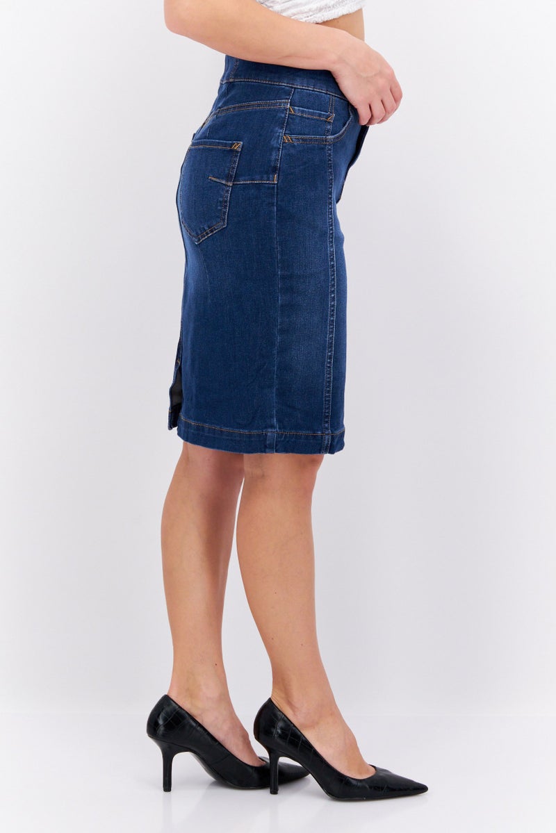 ESPRIT Women Washed Denim Mini Skirt, Navy - Image 2