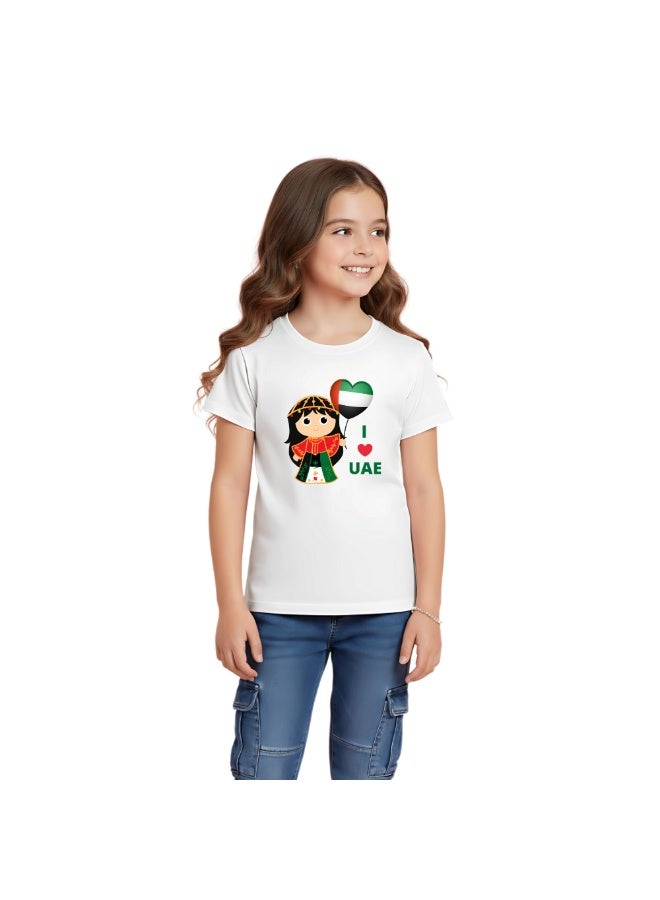 UAE Celebration T-Shirt For Girls-UAE Design Short Sleeve Tee For Celebrations Day,School Events,Holidays–Kids Comfortable And Stylish T-Shirt - Image 3
