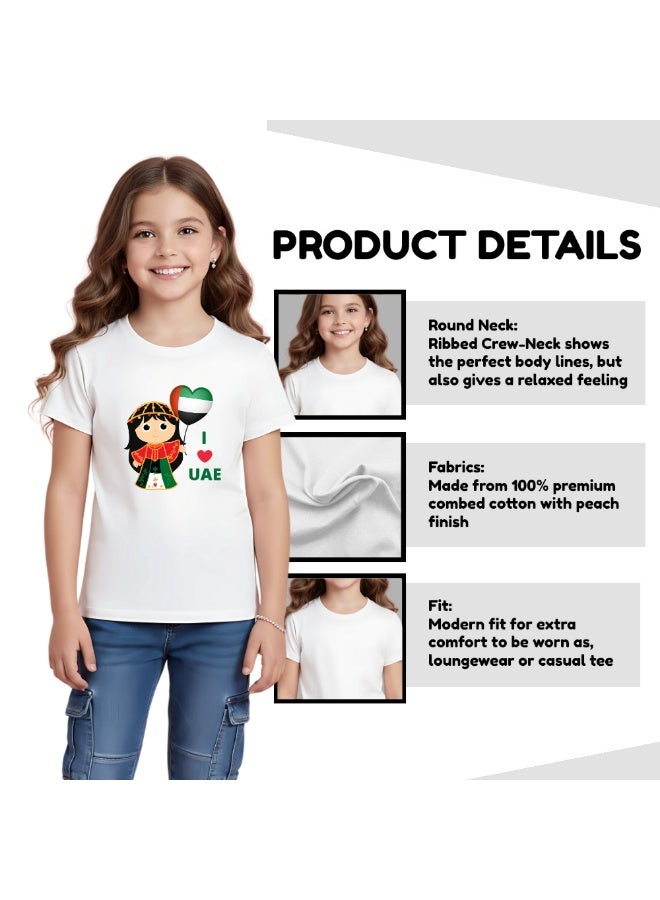 UAE Celebration T-Shirt For Girls-UAE Design Short Sleeve Tee For Celebrations Day,School Events,Holidays–Kids Comfortable And Stylish T-Shirt - Image 4