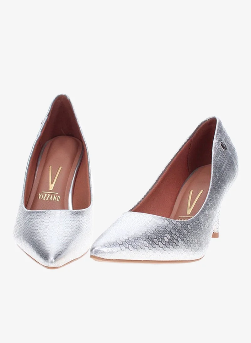 VIZZANO Silver Mid Heels Shoes for Women – Classic Mid Heel Pumps for Girls & Ladies Office Wear for Women | Best Price UAE