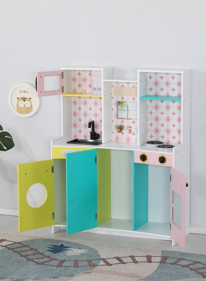 JSAITOYS Simulation Kitchen Set Toy Pretend Play Wooden Cooking Kitchen Toys For Kids - Image 3