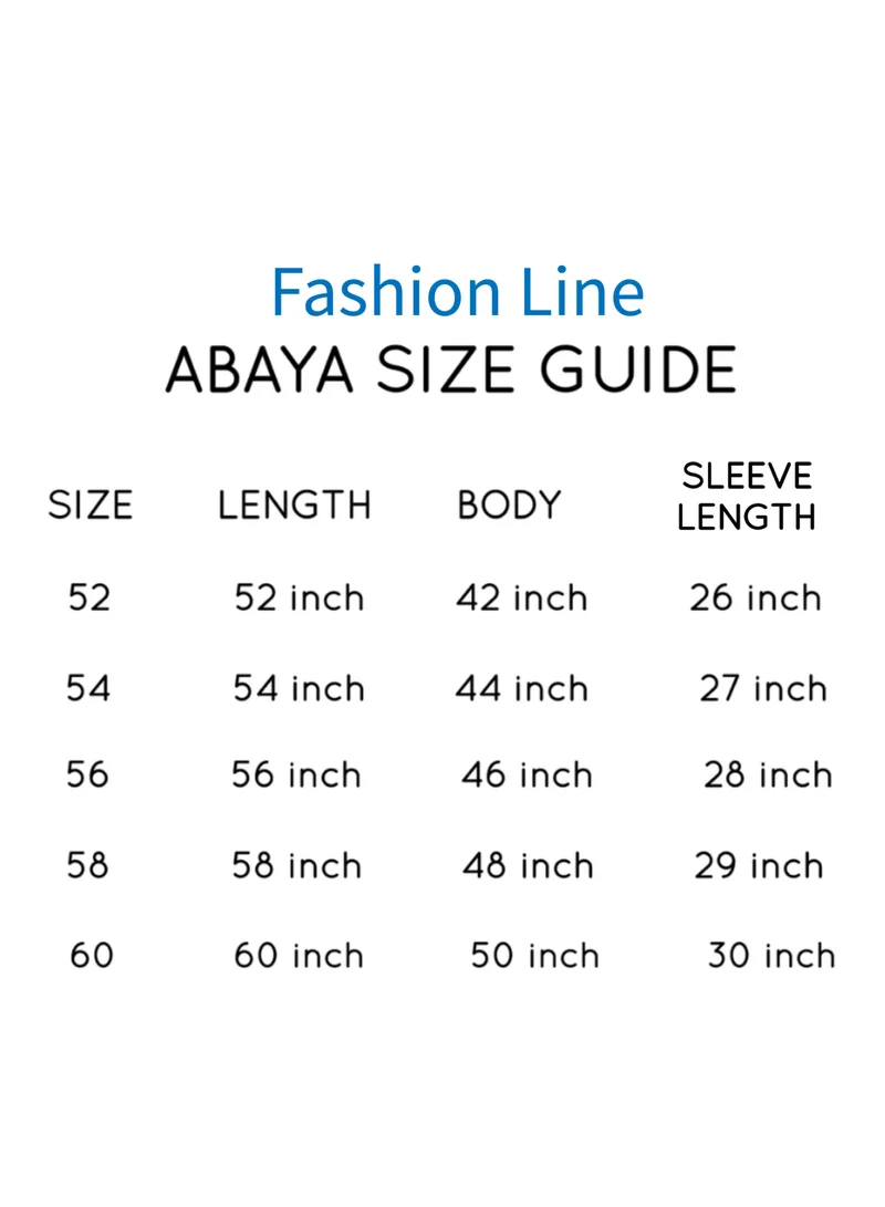 FASHION LINE Abaya V-Neck Hand Embroidered with Salona Japan black fashion