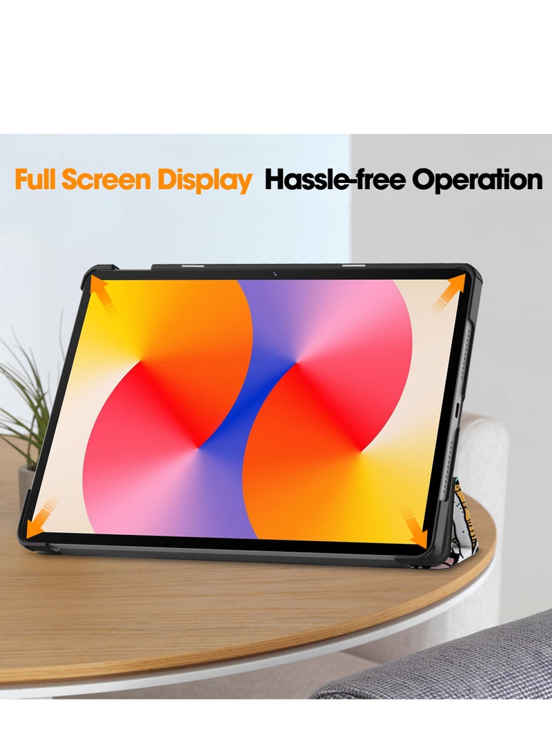 Case For Huawei MatePad SE 11" 2024 Multi-Viewing Angles All New PU Leather Smart Cover with Auto Sleep Wake Feature Slim Flip Shell Case for Huawei MatePad SE 11 (Graffiti)  - Image 3