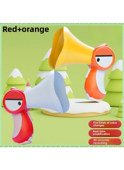 Postage Peco Peco Net Red Peco Peco Variable Loudspeaker Electric Recorder Horn Generation-Color:Two Pairs Of Shout Outfit [rose Red + Vitality Orange] Comes With A Lanyard-Specifications:[five Variables + Super Long Recording + Real-time Amplification] Free Battery + Gift Box