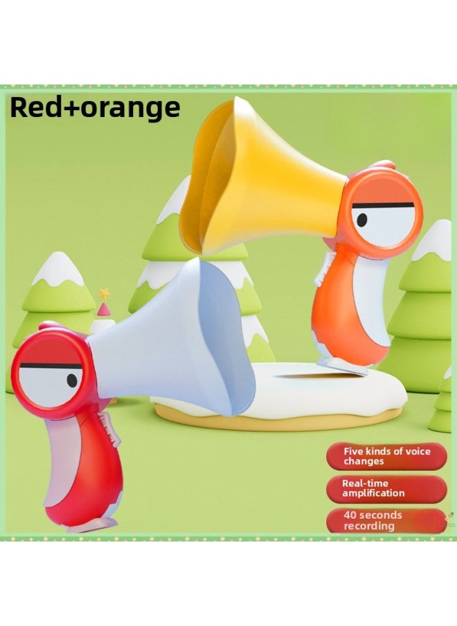 Postage Peco Peco Net Red Peco Peco Variable Loudspeaker Electric Recorder Horn Generation-Color:Two Pairs Of Shout Outfit [rose Red + Vitality Orange] Comes With A Lanyard-Specifications:[five Variables + Super Long Recording + Real-time Amplification] Free Battery + Gift Box