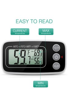 SYOSI Refrigerator Thermometer, (NEW VERSION) 2 Pack Digital Freezer Thermometer, Fridge Thermometer with Magnetic back, LCD Display, Max/Min Function, 3 Mounting Options for Kitchen, Home, Restaurants  - Image 5